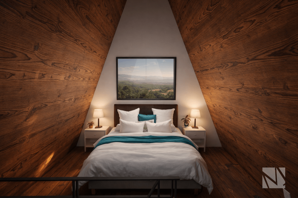 Cabaña modular con domo geodésico en entorno boscoso diseñada para turismo de montaña en Apaneca El Salvador.