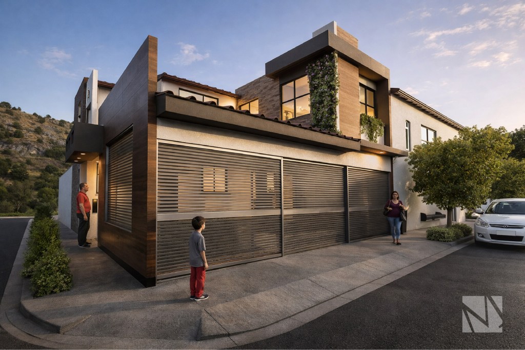 Remodelación de casa contemporánea en Santa Elena, Antiguo Cuscatlán, con fachada de madera, piedra y amplios ventanales diseñada por Modulare Arquitectos.